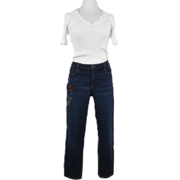 Embroidered Ankle Jeans - Picture 2 of 8